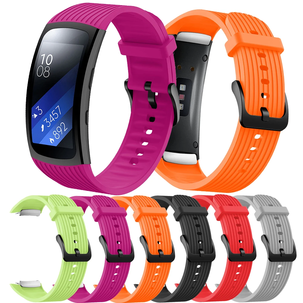

For Samsung Galaxy Gear Fit2 Pro Vertical Grain Official Silicone Strap