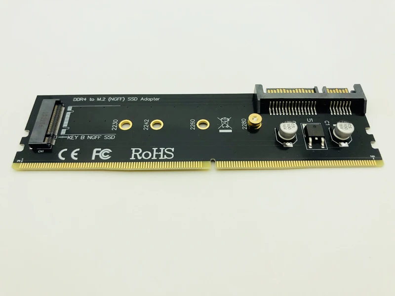 DDR к M.2 SSD адаптер Raiser памяти DDR4 слот для карт B Key M.2 NGFF конвертер SSD карта SATA к M2 поддержка 2230 2242 2260 2280