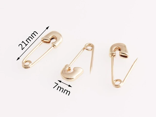 Light gold Safety Pins Mini Copper Scarf Pins Brooch Pins Knitting Cross  Pins for Sewing DIY