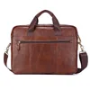 Men Genuine Leather Handbag Fashion Office 14 inch Laptop Briefcase Bag Male Computer Shoulder Bags Men's Business Document Bag ► Photo 3/6