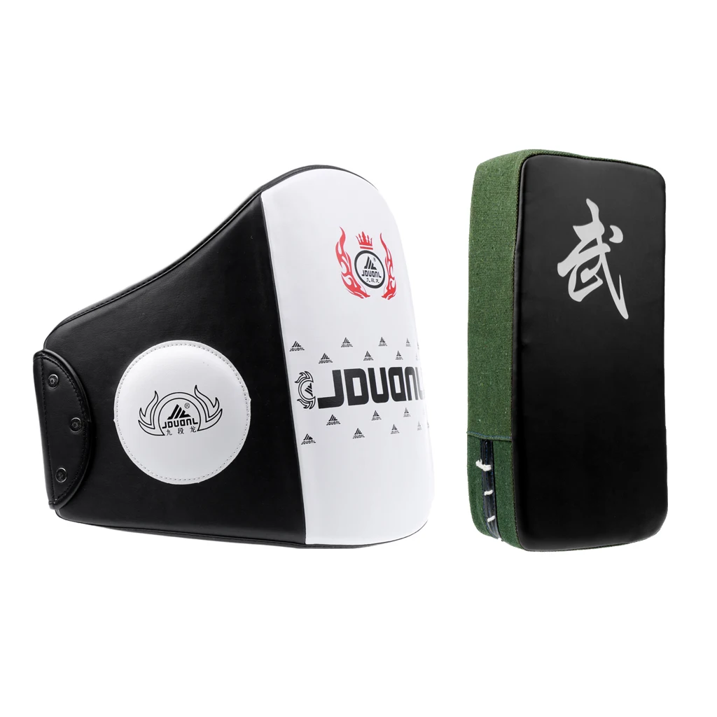 Kicking Pad + Padded Boxing Chest/Waist Guard for Martial Art Muay Thai MMA