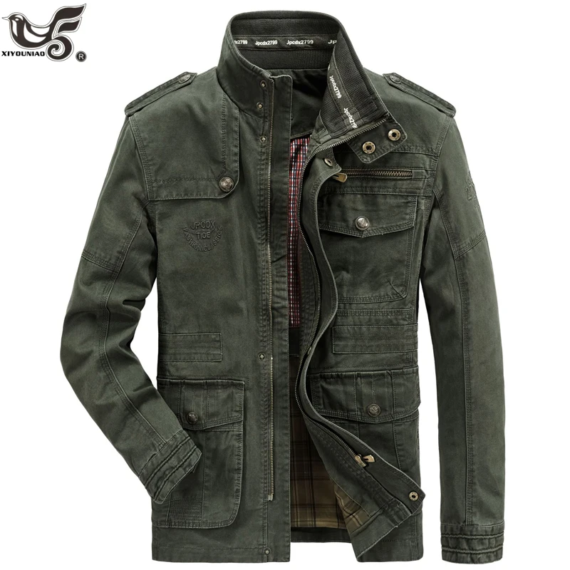  Plus Size 6XL 7XL Brand Military Jacket Men 100% Cotton Pilot Jacket Coat Men's Bomber Jackets Carg