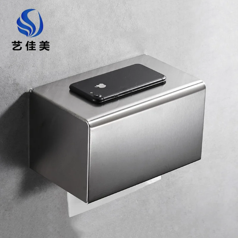 

304 Stainless Steel Toilet Tissue Box Hole Punched Toilet Health Cardboard Box Toilet Paper Box Waterproof Paper Extraction Box