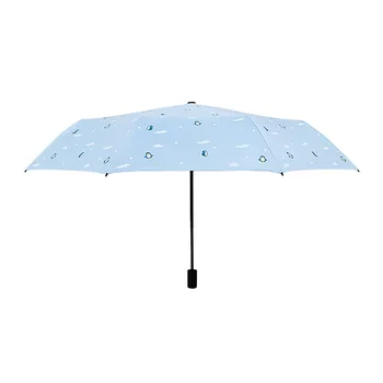 

Cute Animal Penguin Umbrella Three-fold Parasol Creative Delicate Rainy and Sunny Umbrella Female Gift