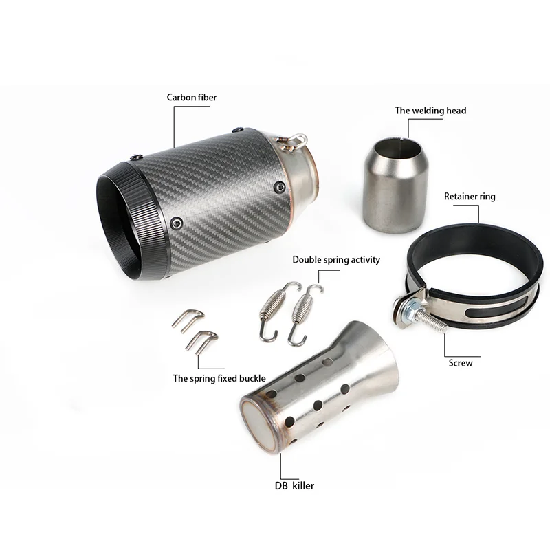 Для FZ6 CBR250 ZX6R MT07 TRK502 tmax 530 Z750 Z800 Z900 Z1000 35-51 мм Универсальная выхлопная труба Системы мотоцикла углеродного волокна глушитель выхлопных газов - Цвет: Carbon-polygon