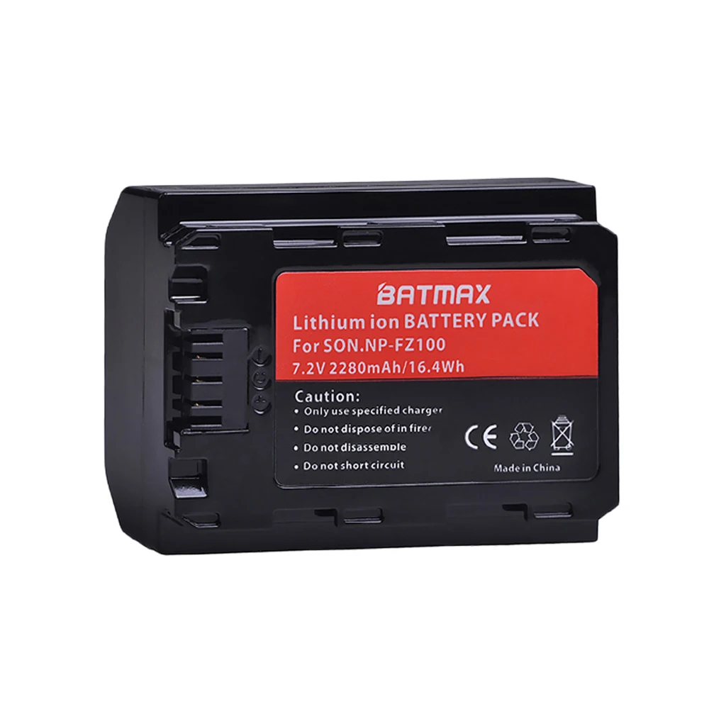 Batmax 2280mAh NP-FZ100 NPFZ100 NP FZ100 Battery for Sony Alpha 9 A9 9R A9R 9S A9S A7RIII A7R3 7RM3 A7m3 BC-QZ1 - Цвет: 1 battery