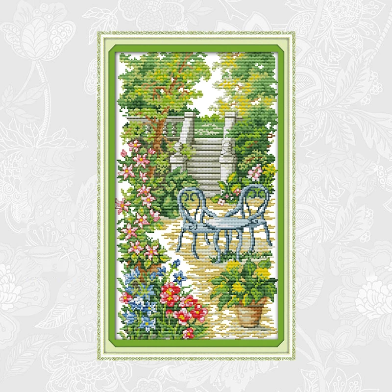 

Garden ladder Counted Cross-stitches Printed Canvas Embroidery Aida Handmade Accessories Needlework Cross Stitch kits