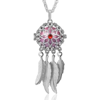 

Eudora 20mm Harmony Bola Ball locket Round Dreamcatcher Cage Pendant Necklace Music ound Ball Jewelry For Pregnant women K294