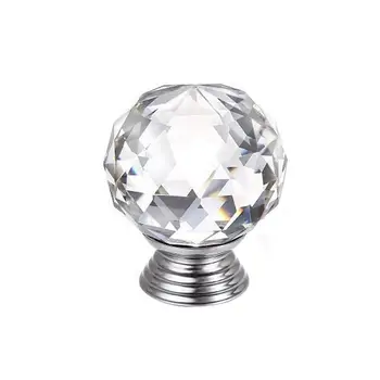 Probrico Crystal Cabinet Drawer Knobs Diamond Shape Cabinet Knobs 20 40mm Width Glass Kitchen Cabinet Pull for Cupboard Wardrobe