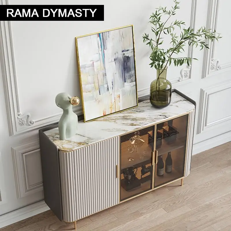 Modern and simple slate light luxury dining side cabinet small apartment storage cupboard restaurant wine cabinet