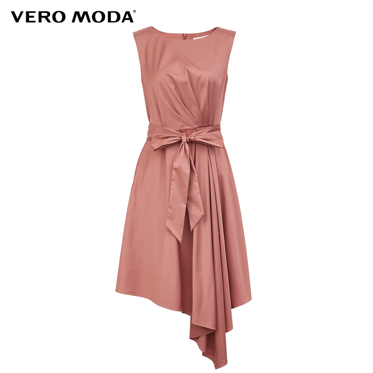 Vero Women's Office Cotton Pleated Asymmetric Hem Waist Dress | - Dresses - AliExpress