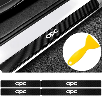 

4x Car Styling Door Sill Stickers for Opel OPC Car Carbon Fiber Threshold Edge Protect Decal Auto Styling Decoration Accessories