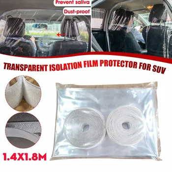

1.4X1.8m Car Transparent Partition Film Protection Taxi Cab Isolation Curtain Sealed Anti-droplets Proof