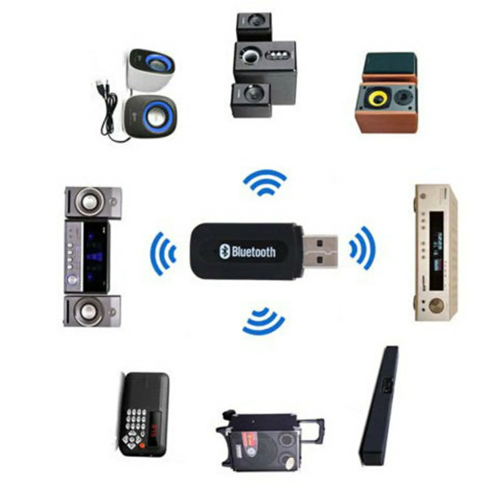USB Bluetooth AUX беспроводной автомобильный аудио A2DP музыкальный адаптер 3,5 мм разъем bluetooth приемник для Android/IOS мобильного телефона