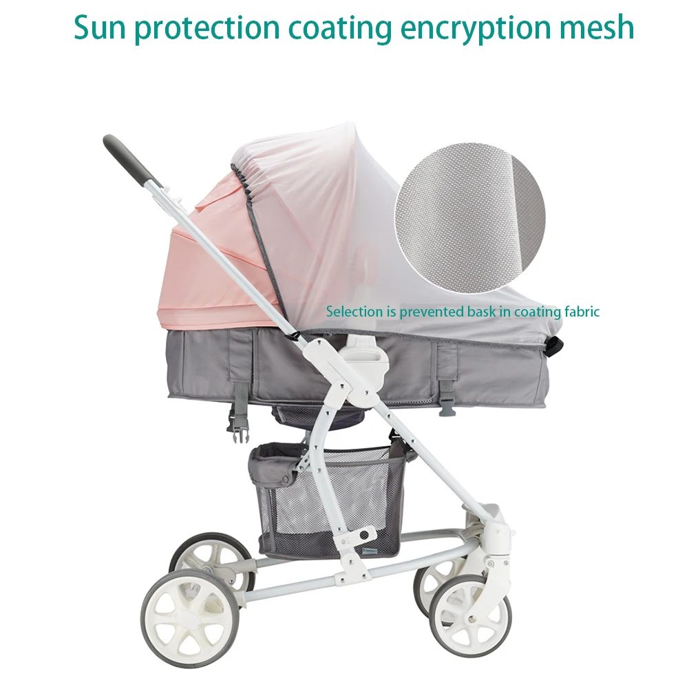 Black Prams Sunshade QINGJIANG Stroller Mosquito Net Buggy and Carrycot Pram Insect Nets Stroller and Travel Crib Suitable for Anti-Mosquito Protective Cover