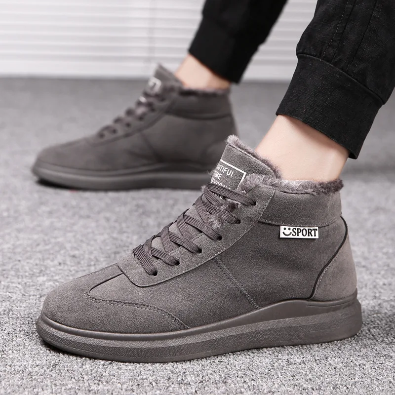 

MEN'S SHOES 2018 New Style Hight-top mian ban xie Warm Korean-style Fashion Men Versatile Casual Shoes Winter Casual MEN'S SHOES