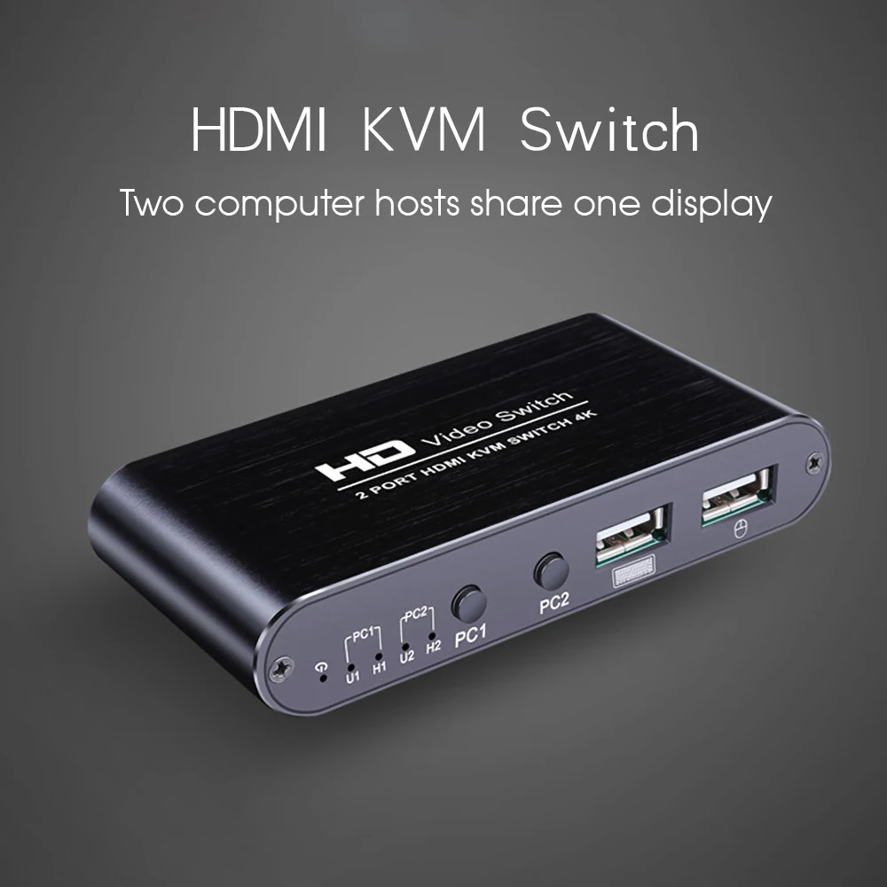 2-портовый HDMI-совместимый квм-переключатель 4K x 2K HD переключатель для двойного