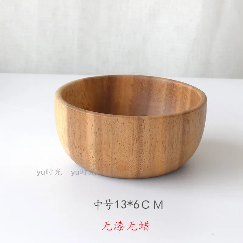 13X6CM Японский стиль jujube деревянная чаша Бытовая Большая деревянная чаша набор детей есть десерт чаша вся супер большая посуда - Цвет: 13X6CM