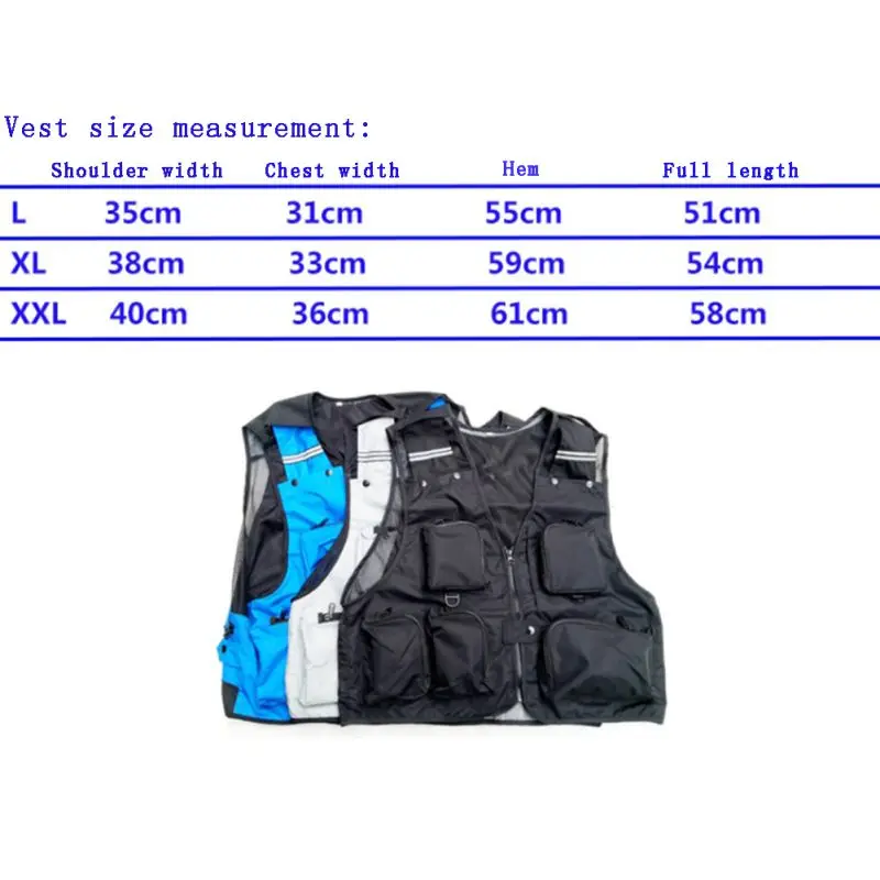 Fishing Vests Casual Multi Pocket Water Resistant Breathable Zipper Jacket Waistcoat Outdoor Sportswear For P ography Travel