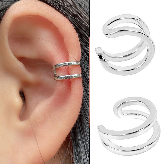 Earrings Without Ear Hole Star Wrap Clip On Earrings Earcuff for Women Chain Hollow Ear Cuff  Fake Earring Piercing