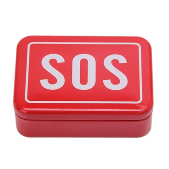 

"SOS"Tin Case Box Lid Container for Survival Gear Kits First Aid Pill Box