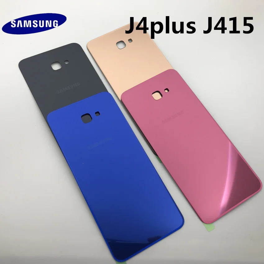 SAMSUNG Galaxy J4+ J4 Plus j415 SM-J415F/DS Задняя стеклянная крышка батарейного отсека задняя дверь Чехол Задняя стеклянная крышка