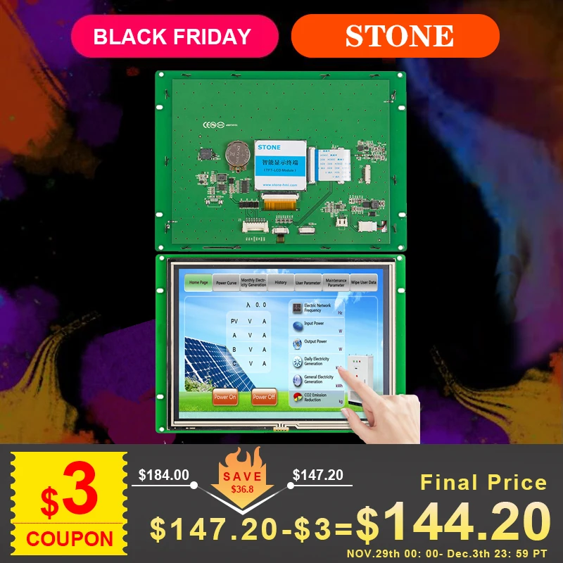 LCD Module with high resolution TTL / rs232 / rs485 interface and USB port