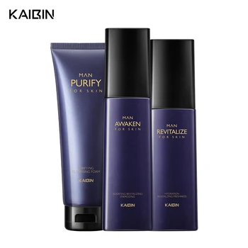

KAIBIN 3Pcs/lot MEN Skin Care Set Moisturizing Oil Contrl MEN Set Acne Treatment Shrink Pores Hydrating Repairing Face Care