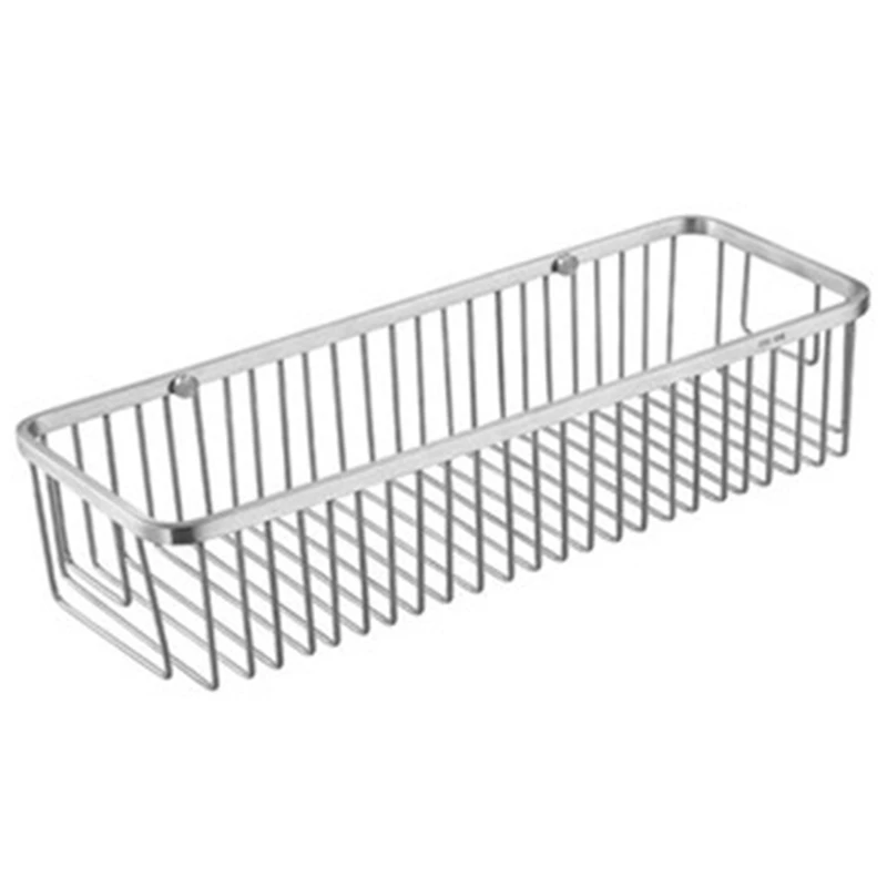 

TOP!-30Cm Wall Mounted Single Tier Bathroom Shelf Shampoo Shelves Basket Storage Basket Rack Stainless Steel Storage Basket Rack