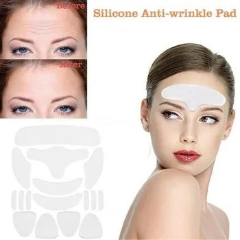 

16Pcs Reusable Silicone Anti-wrinkle Face Forehead Sticker Cheek Chin Sticker Eye Patches Wrinkle Removal Face Lifting Sticker