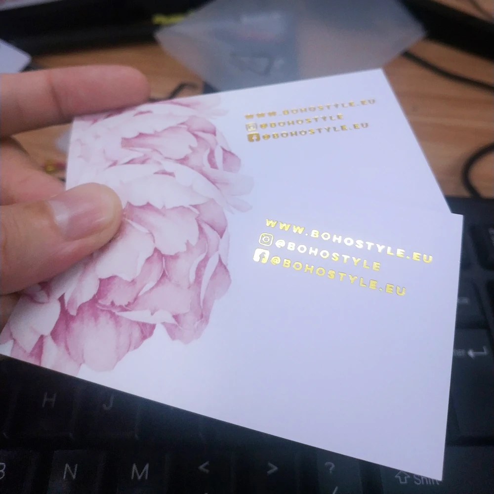 Business Cards Gold foil hot stamping Surface laminated matte 300g business cards