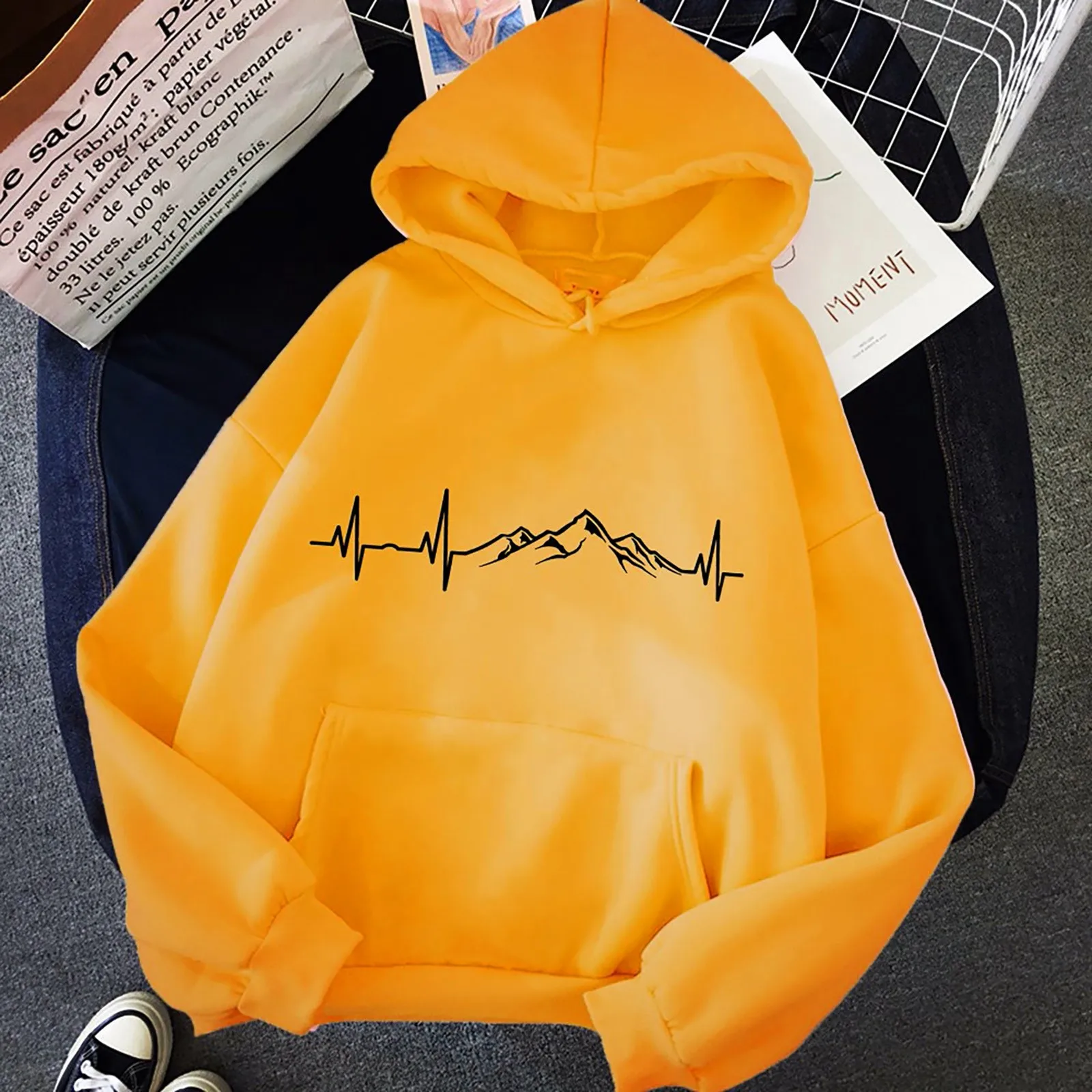 Plus Size Hoodies Sweatshirts Women Oversized Long Sleeve Drawstring Pullover Top Harajuku Print Sweatshirts Sudaderas 2021#fs 1