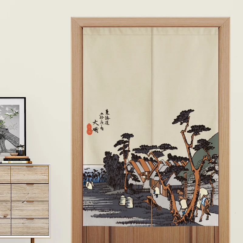 Японская дверь Ukiyo-e, занавеска для кухни, занавеска для спальни, перегородка, занавеска для туалета, половина занавески, фэн-шуй, занавеска Норен