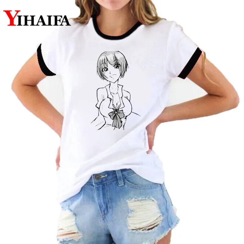 

Fashion Women T Shirts Graphic Tees Funny Cartoon Girl 3D Print Summer Harajuku Ulzzang Short Sleeve Round Neck Ropa Mujer Tops