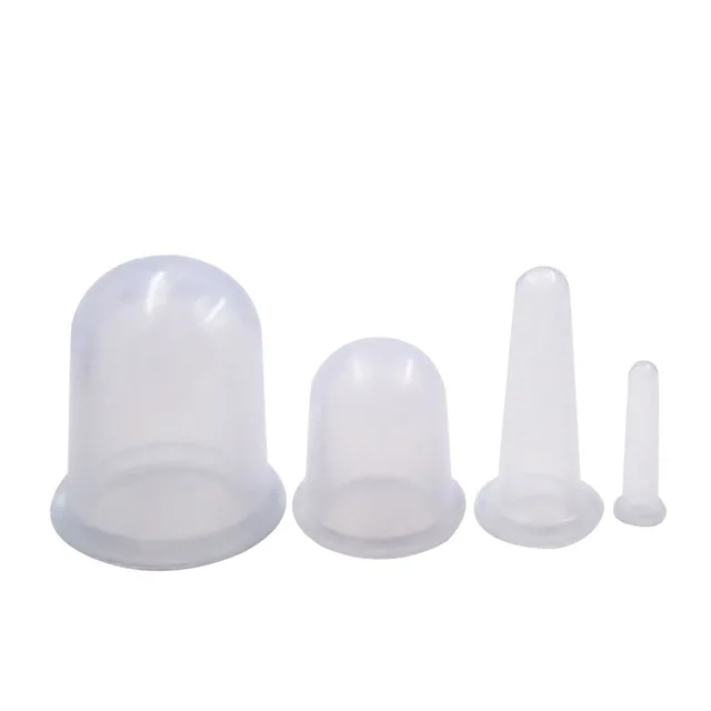 4Sizes White 4 цвета силиконовые медицинские банки для терапии тела Набор чашек для лица шеи спины глаз массажный вакуумный банок анти-антицеллюлитный массажер присоска для здоровья - Цвет: 4Sizes White
