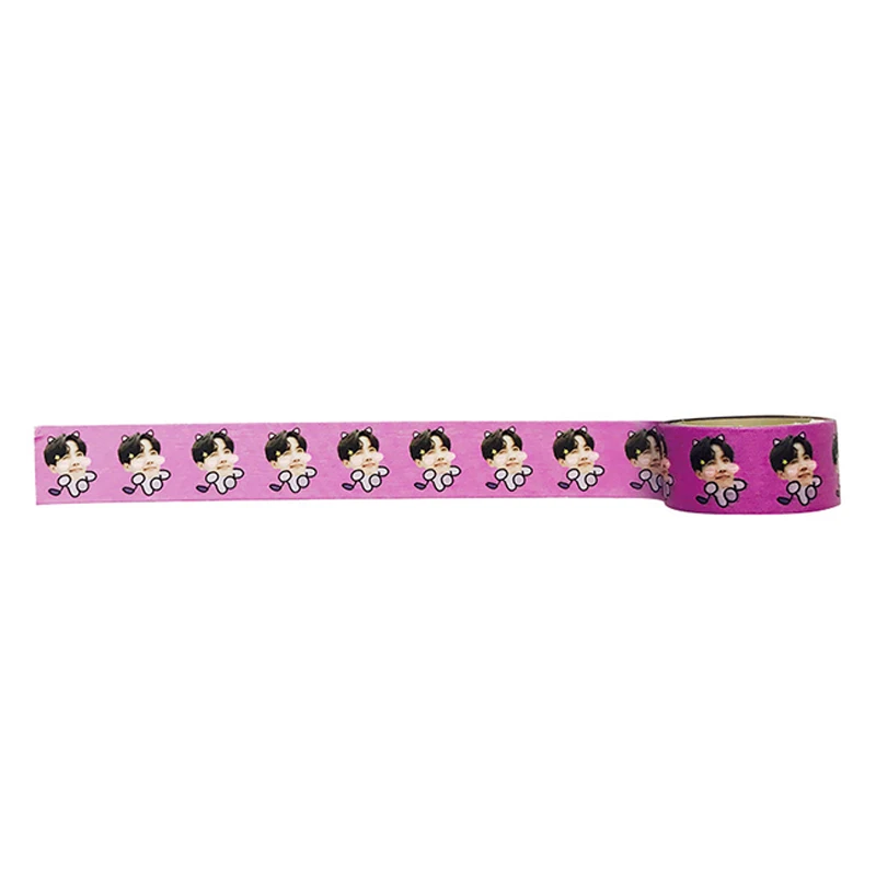 1PCS KPOP Bangtan наклейки для мальчиков дневник календарь альбом Скрапбукинг хлопья наклейки руководство украшения канцелярские принадлежности веер подарки - Color: 1PCS