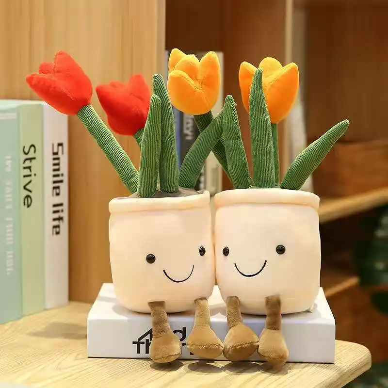 

35cm lovely plush toy Soft Stuffed plant tulip ornaments home decoration Doll Gift For Children