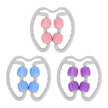 

Fitness 4 Wheels Shaft Ring Leg Clamp Massager Muscle Relaxation Rolling Wheel E65F