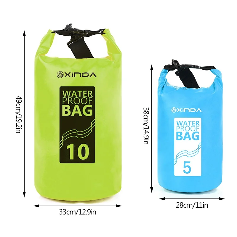 

5L 10L 4 Colors Outdoor Kayak River Drifting Waterproof PVC Drifting Swimming PVC Waterproof Bag Ultra Light Swimming Bag