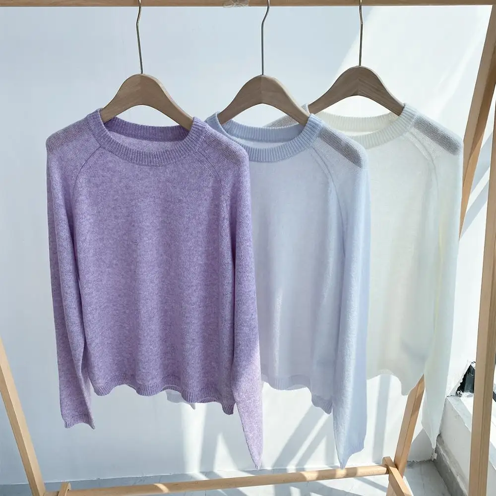 Women's Three Colors Sweater Thin Simple Pullover