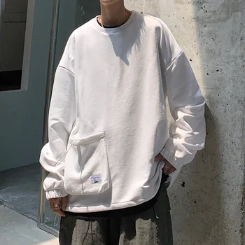 

2019 Autumn And Winter New Thick European And American Style Retro Lazy Loose Solid Color Independent Large Pocket Pullover