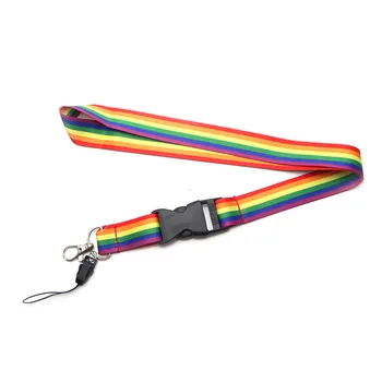 

Homosexuality Rainbow style Multi-function Mobile Phone Strap Tags Neck Lanyards for key Lanyard Badge Neck Strap webbing E0524