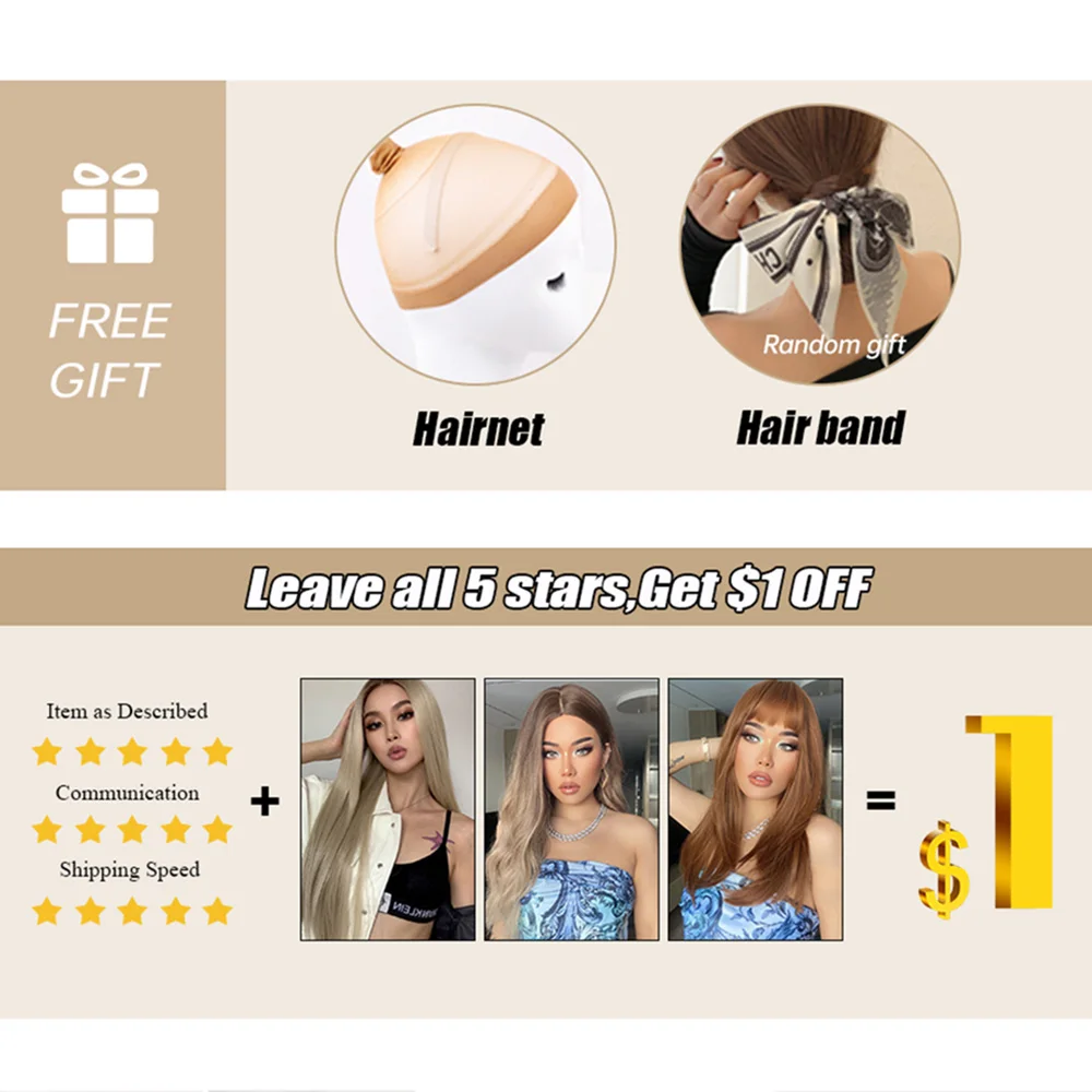 Long Straight Brown Ombre Natural Hair Wigs Middle Part Heat Resistant Synthetic Wigs for Afro Women Daily Cosplay Fashion Wigs