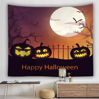 

Skull Tapestry Halloween Trick Treat Horror Ghost Wall Hanging Home Decor Bedspread Grand Tablecloth Party Decoration