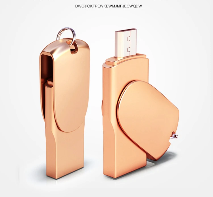 2,0 USB флэш-накопитель для мобильного телефона компьютер двойной USB OTG карта памяти Флешка 8 ГБ 16 ГБ 32 ГБ 64 Гб 128 ГБ флэш-накопитель u-диск-золото