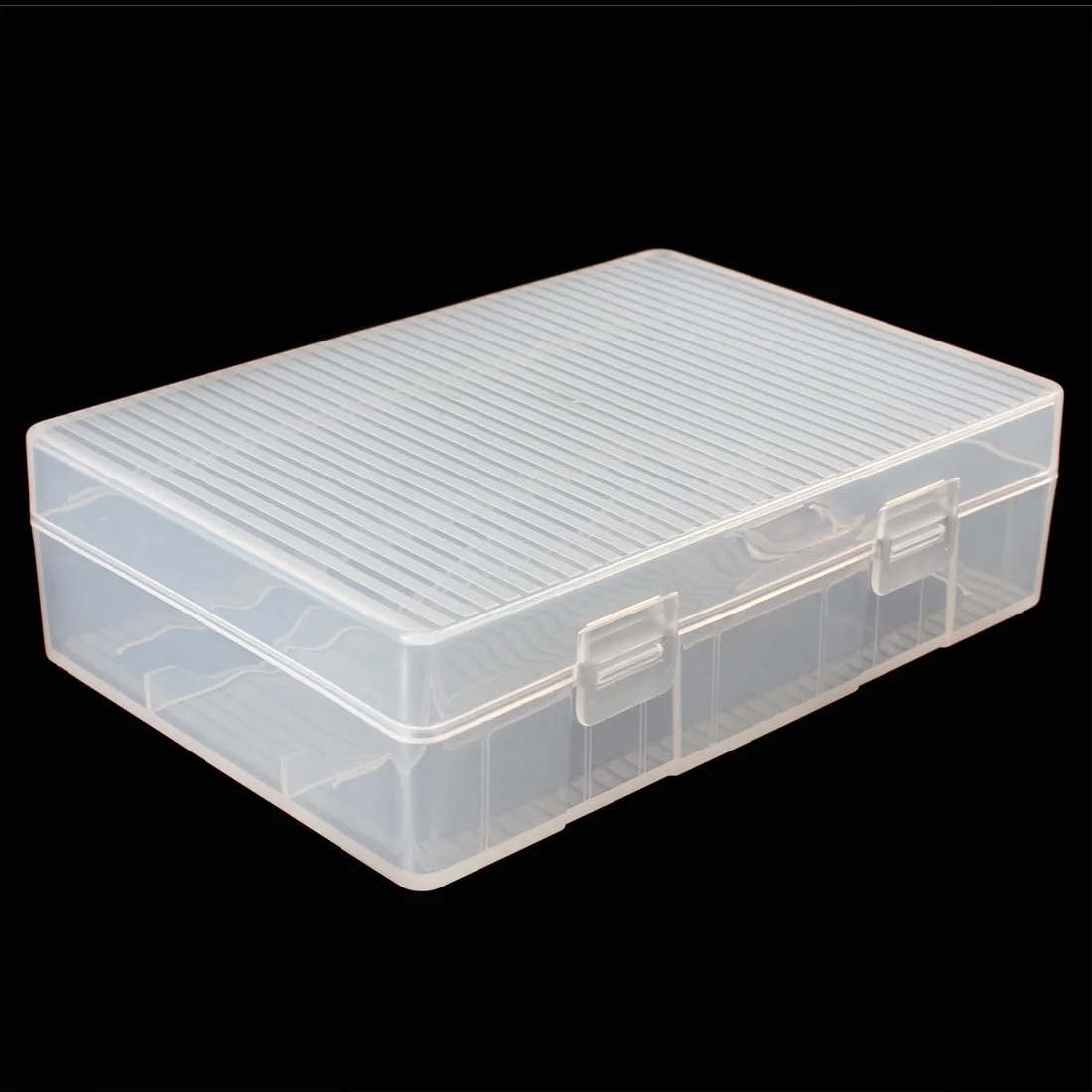 Portable Hard Plastic Case Holder Storage Box with a Hook Transparent Storage Box Fit for 4 x 26650 Batteries