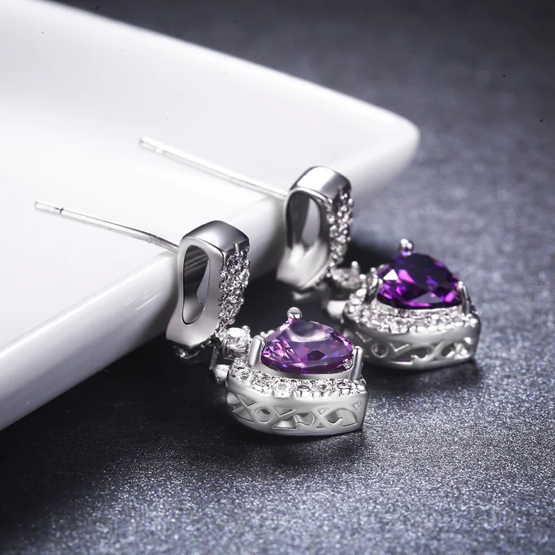 Женские серьги пусеты MDEAN из белого золота с фианитом ААА MSE076|stud earrings|stud earrings for