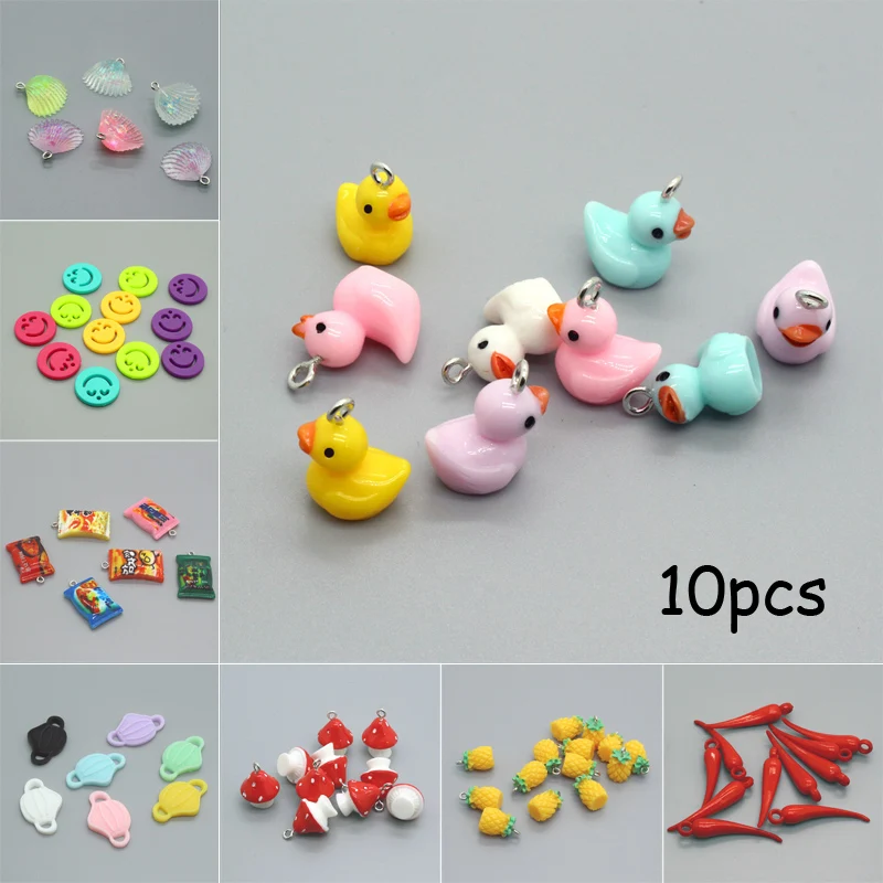 Fruit Pendant Earring Key-Chains-Accessory Charms Jewelry-Make Pineapple-Noodles Duck
