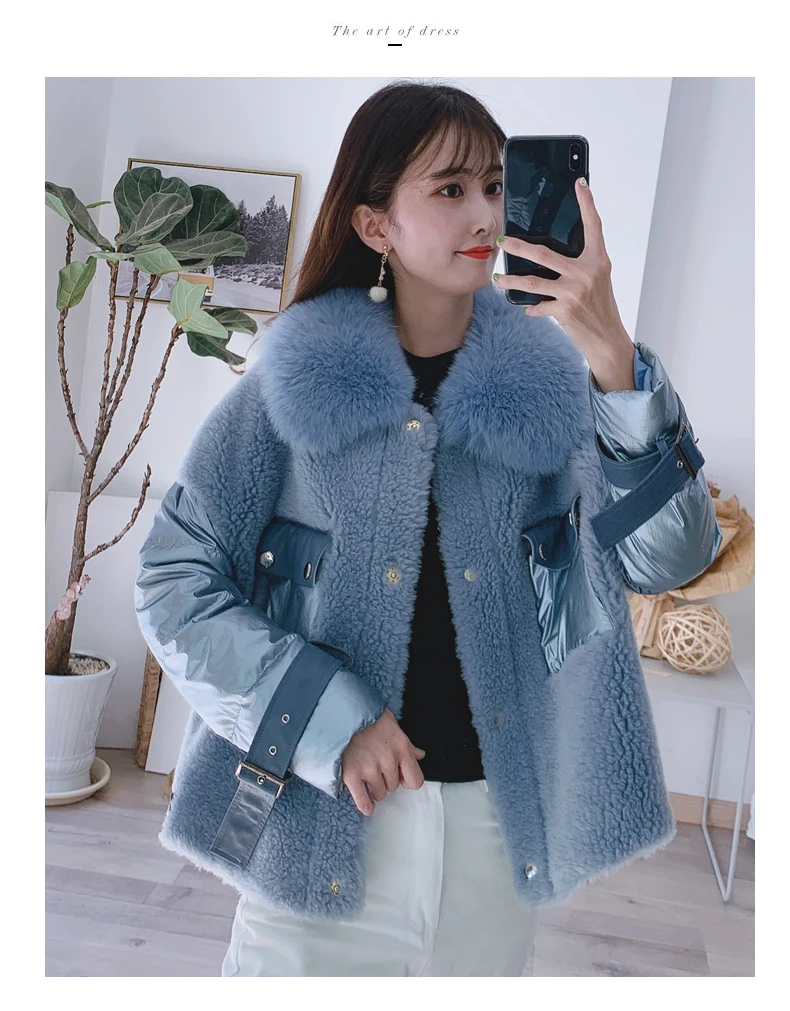 Discount Real Fur Coat Winter Coat Women Clothes 2019 Korean Fashion Sheep Shearing 100% Wool Jacket Duck Down Jackets 919150 YY1703 0