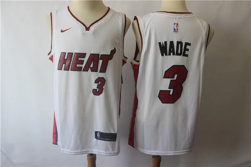 for men A+++ Качественная мужская футболка для взрослых#3 Dwyane Wade 7 Goran Dragic 21 Hassan Whiteside Jersey - Цвет: for men